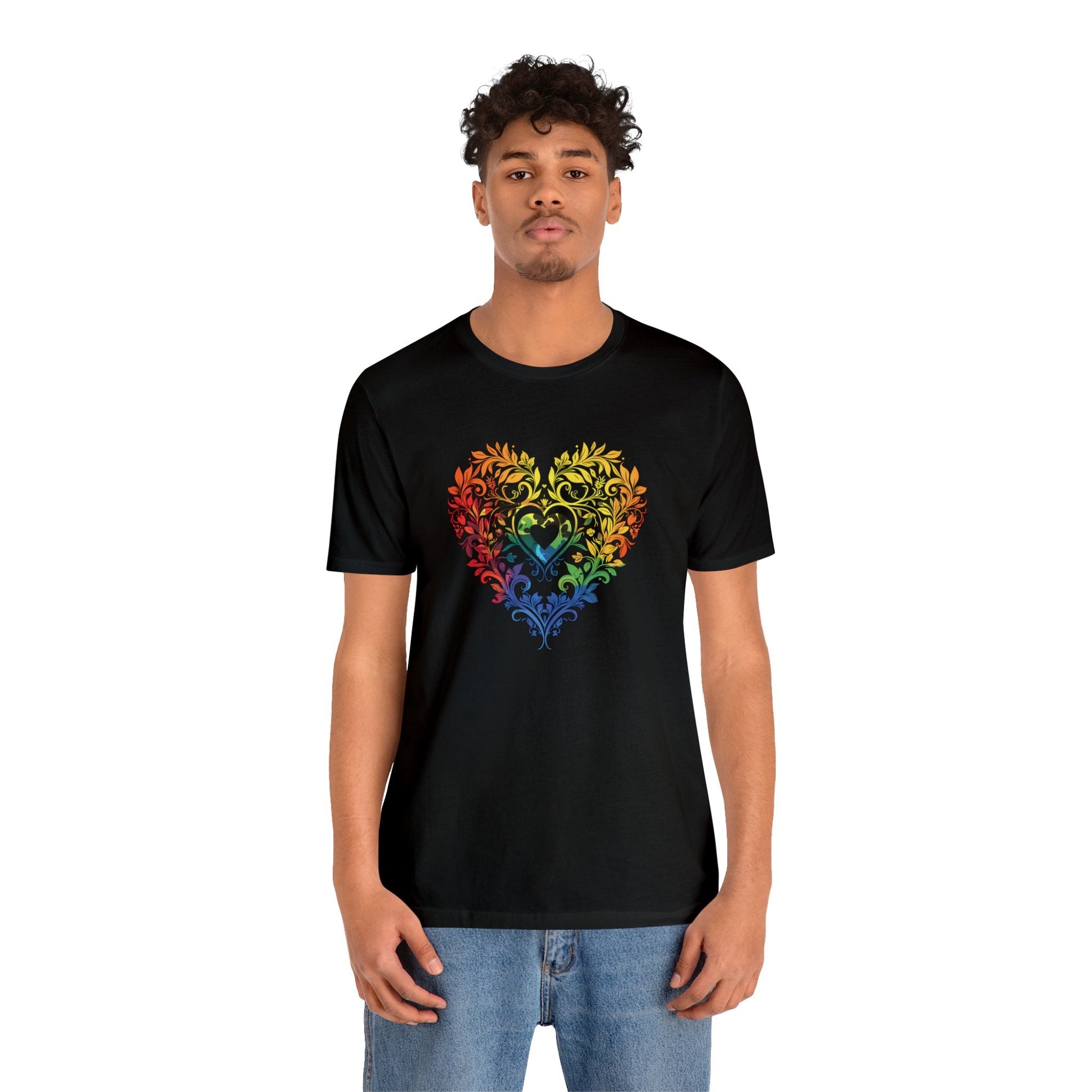 Rainbow Heart Ornament - Unisex T-shirt - T-Shirt - The Lucky Wombat