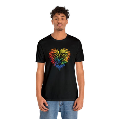 Rainbow Heart Ornament - Unisex T-shirt - T-Shirt - The Lucky Wombat