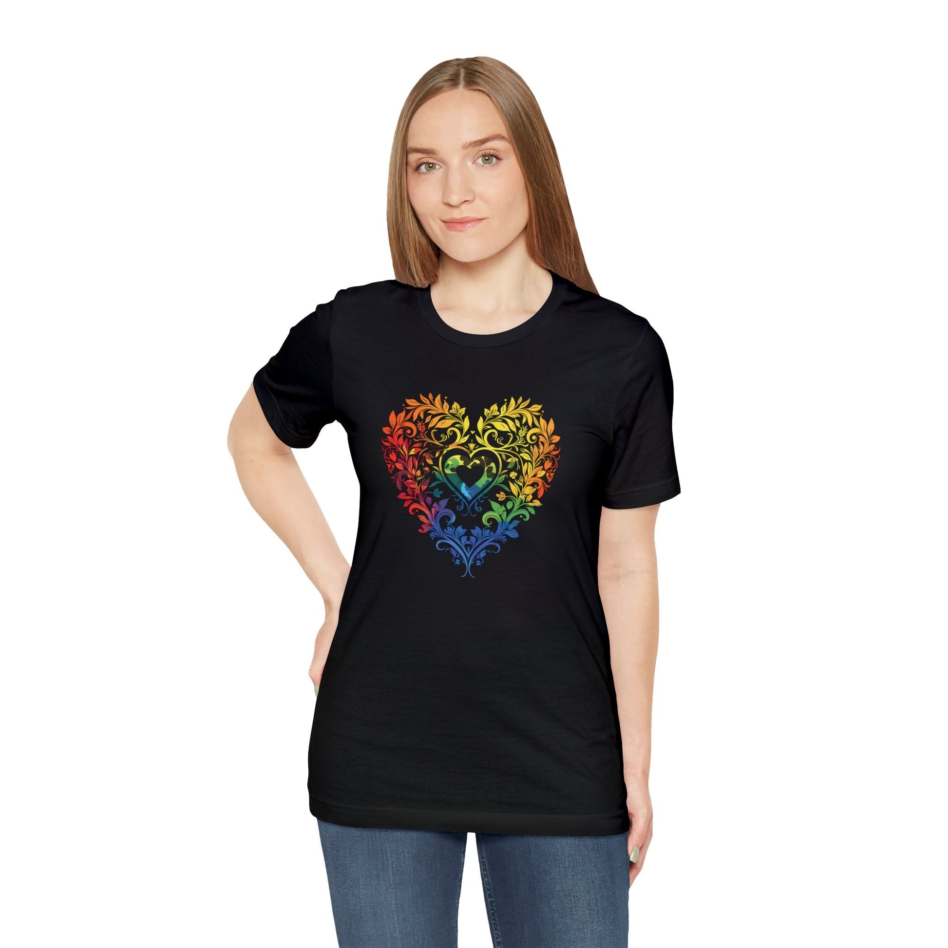 Rainbow Heart Ornament - Unisex T-shirt - T-Shirt - The Lucky Wombat
