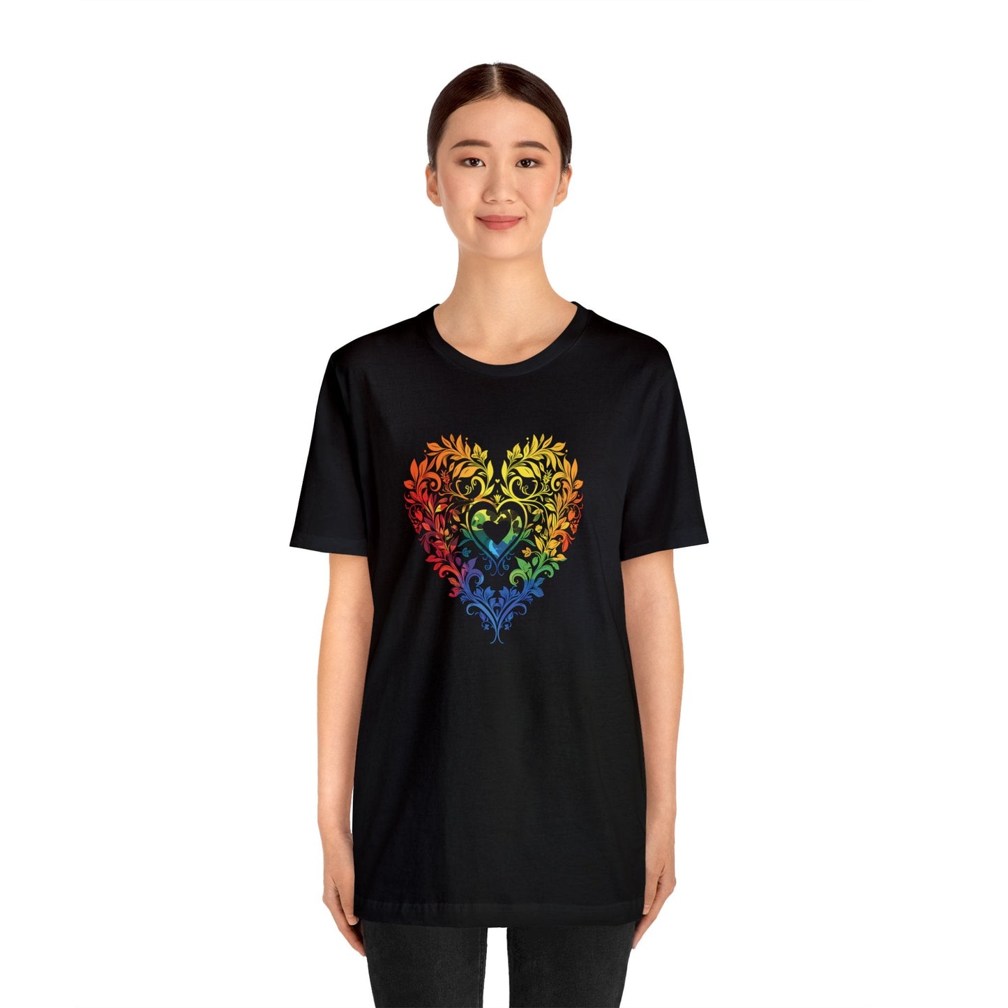 Rainbow Heart Ornament - Unisex T-shirt - T-Shirt - The Lucky Wombat