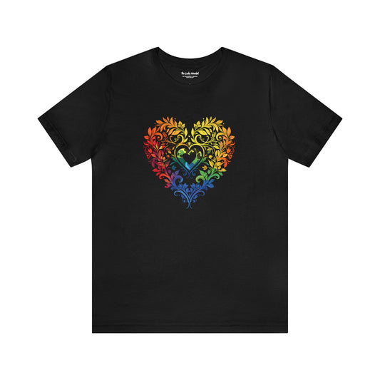 Rainbow Heart Ornament - Unisex T-shirt - T-Shirt - The Lucky Wombat
