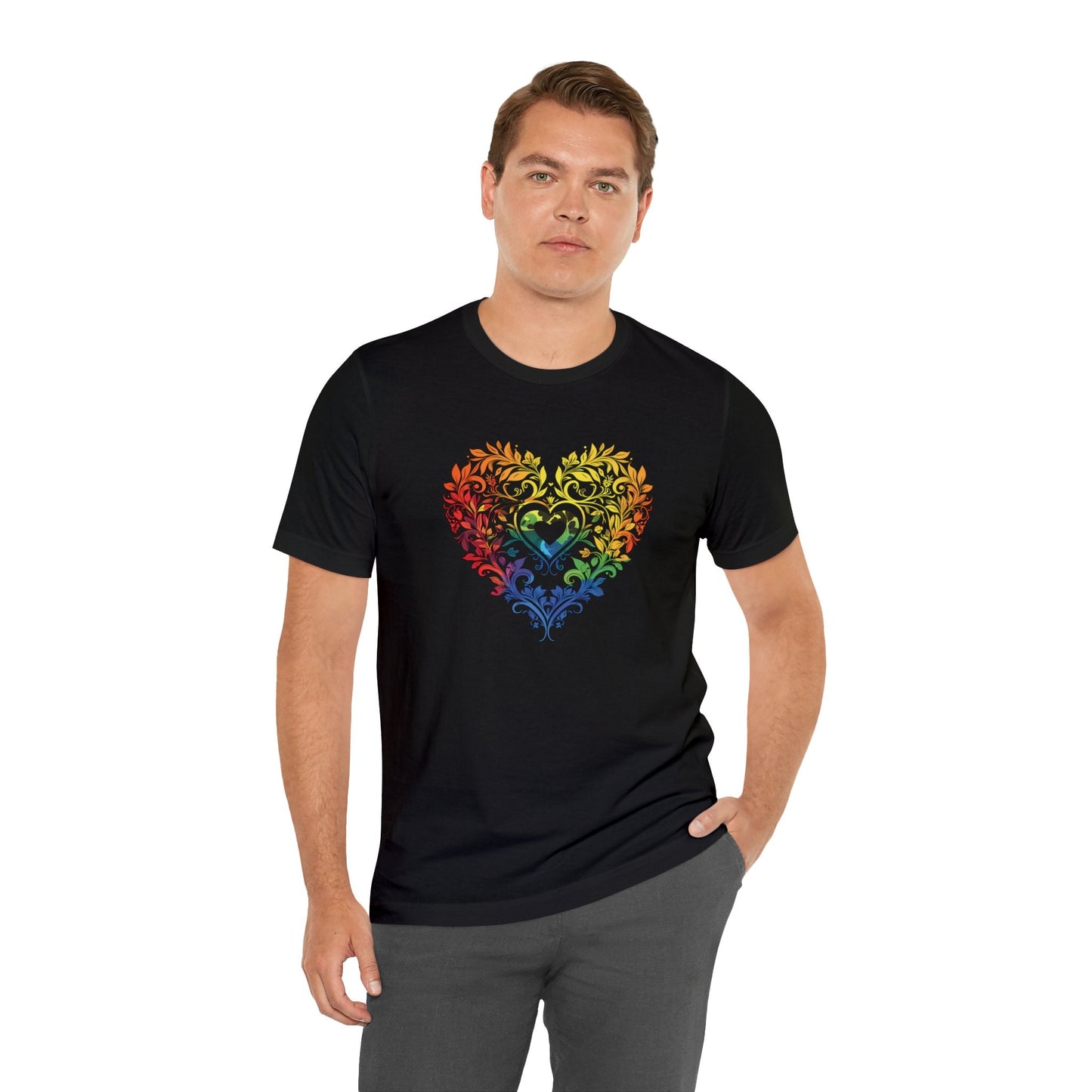 Rainbow Heart Ornament - Unisex T-shirt - T-Shirt - The Lucky Wombat