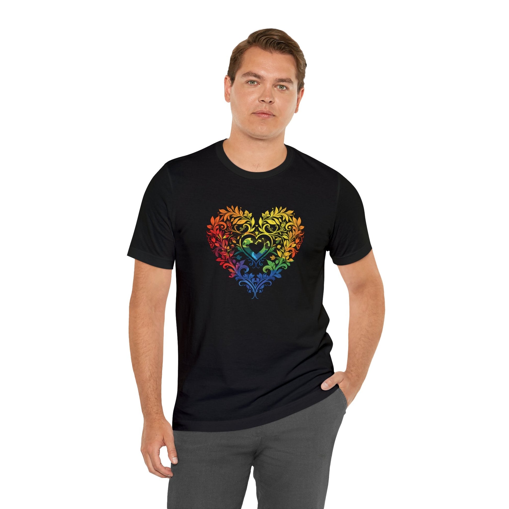 Rainbow Heart Ornament - Unisex T-shirt - T-Shirt - The Lucky Wombat