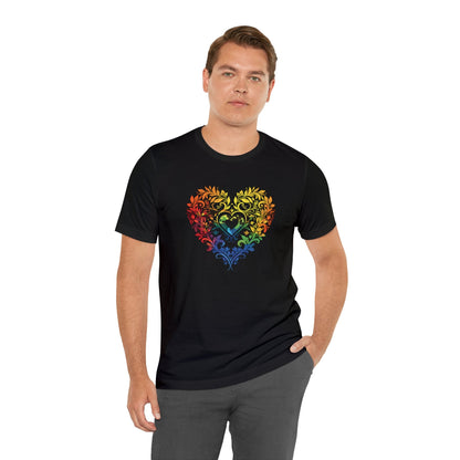 Rainbow Heart Ornament - Unisex T-shirt - T-Shirt - The Lucky Wombat