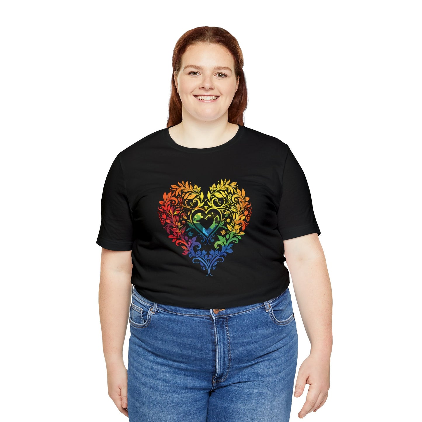 Rainbow Heart Ornament - Unisex T-shirt - T-Shirt - The Lucky Wombat