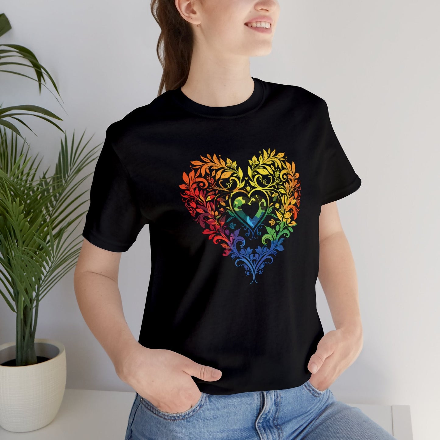 Rainbow Heart Ornament - Unisex T-shirt - T-Shirt - The Lucky Wombat