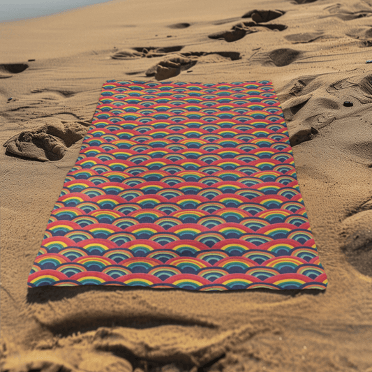Rainbow Ripple Beach Towel – Celebrate Unity - Home Decor - The Lucky Wombat