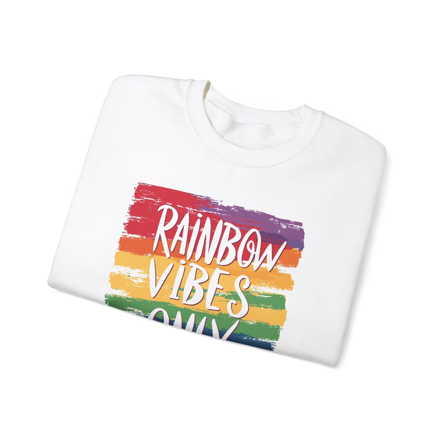 Rainbow vibes only Square - Unisex Sweatshirt - Sweatshirt - The Lucky Wombat