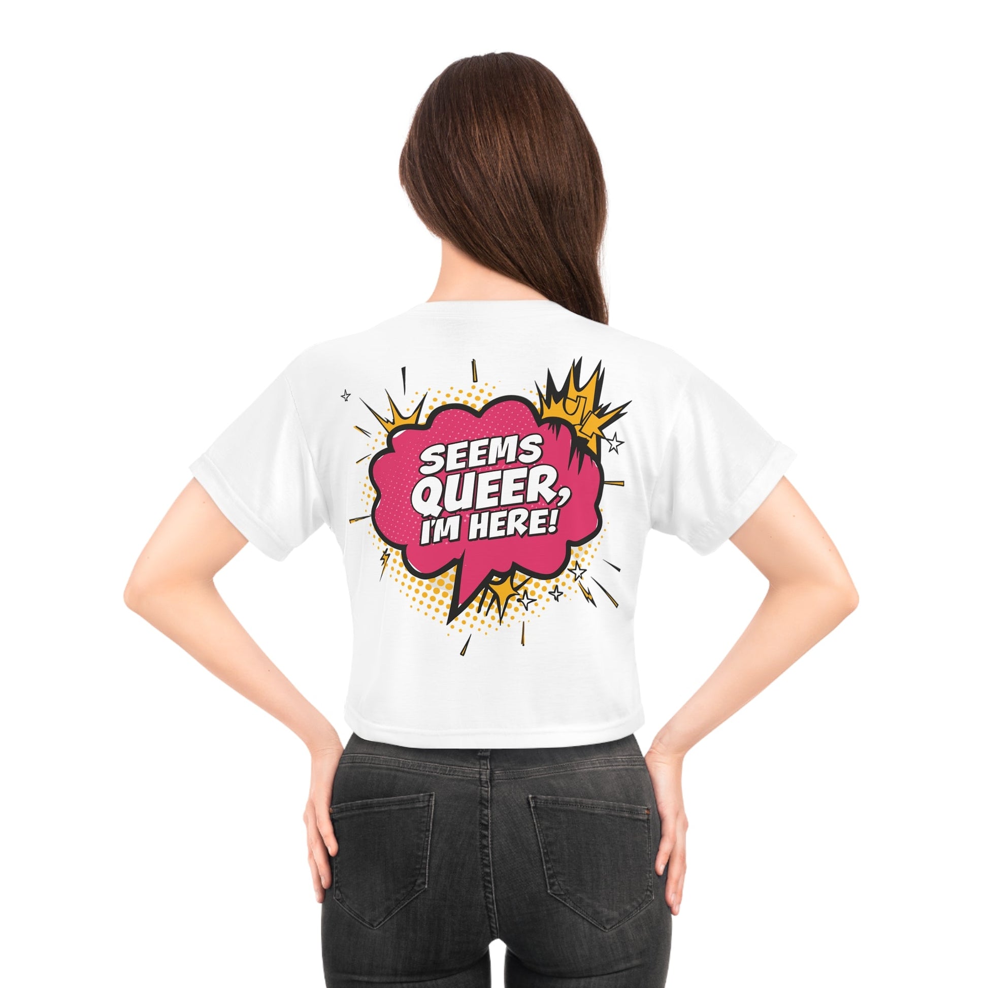 Seems Queer, I'm Here! - Crop Top - All Over Prints - The Lucky Wombat