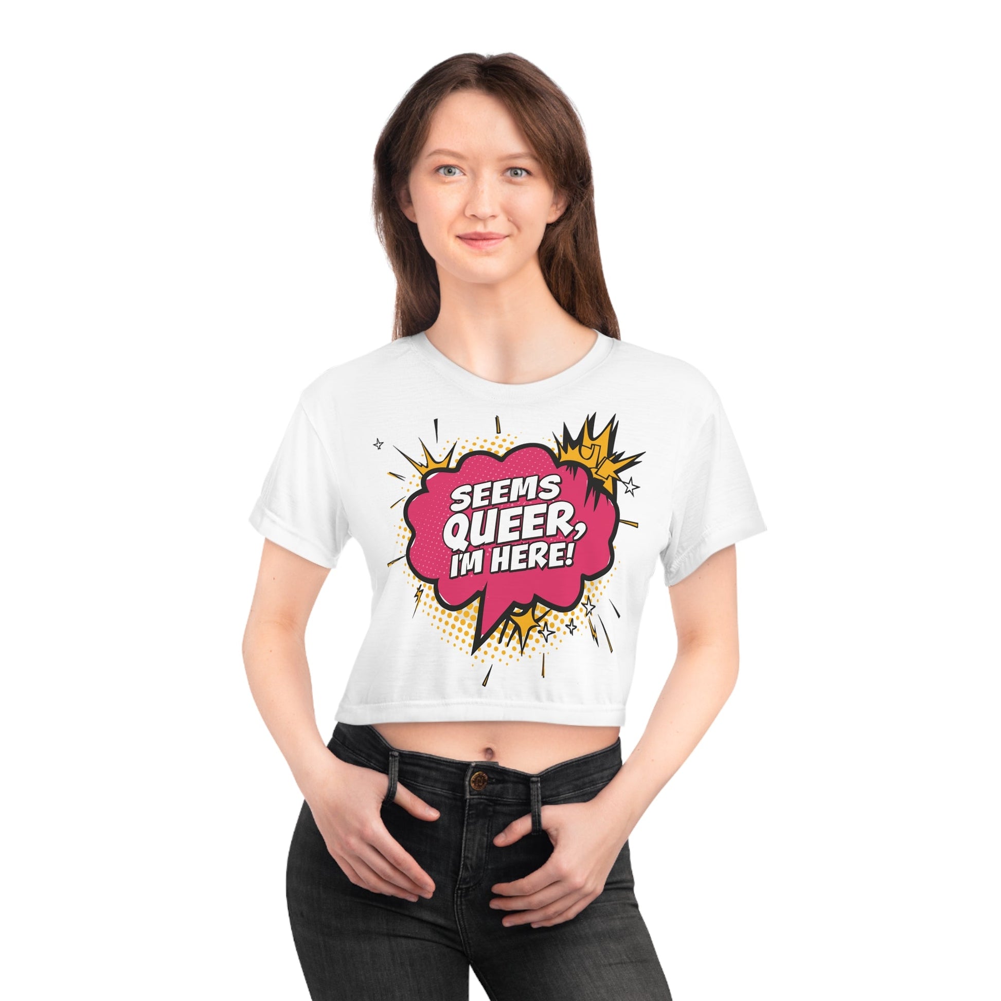 Seems Queer, I'm Here! - Crop Top - All Over Prints - The Lucky Wombat