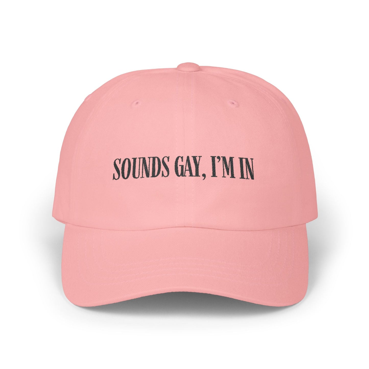 'Sounds gay, I’m in' Cap, Black on light - Hats - The Lucky Wombat