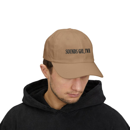 'Sounds gay, I’m in' Cap, Black on light - Hats - The Lucky Wombat