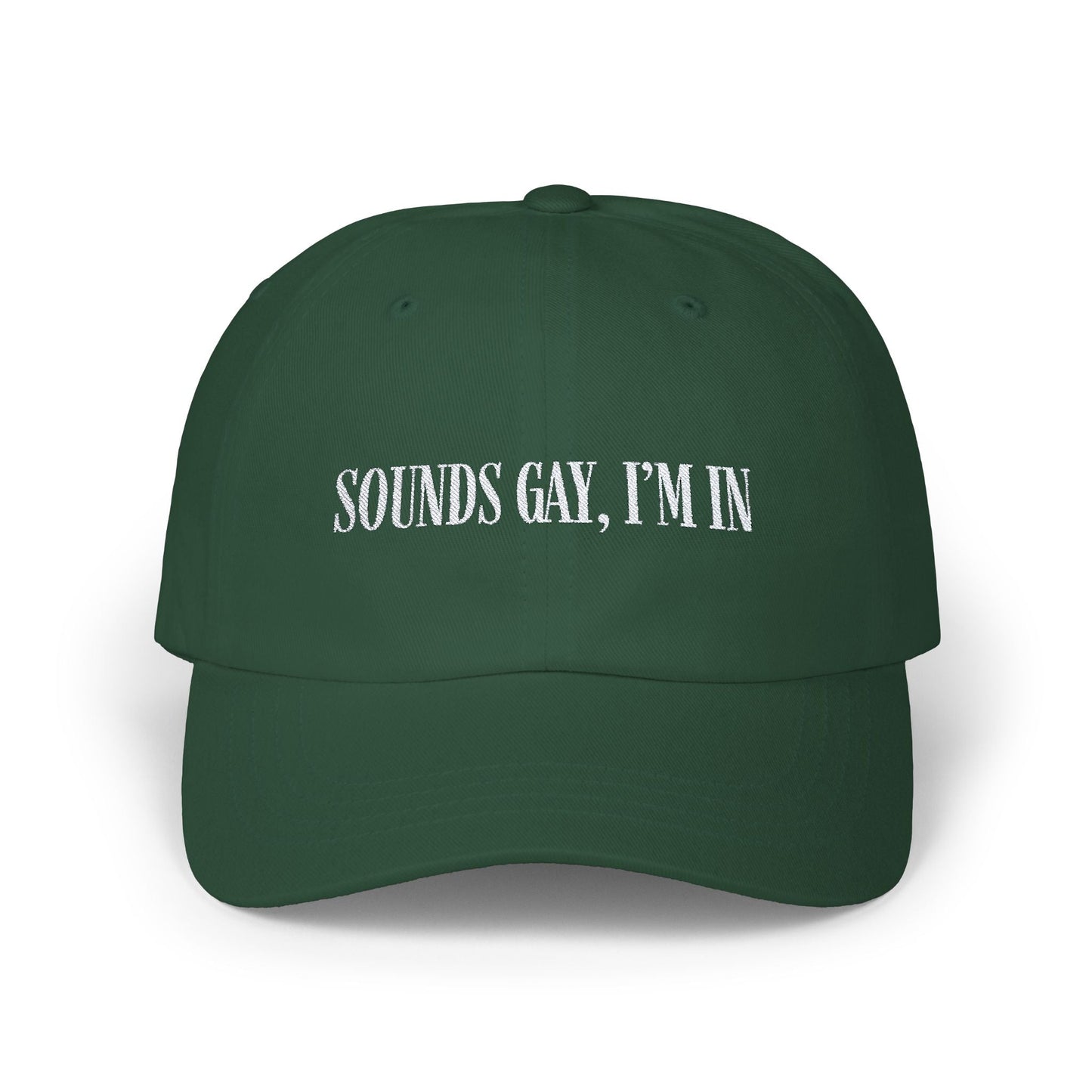 Sounds Gay, I’m in Cap , White on Dark - Hats - The Lucky Wombat