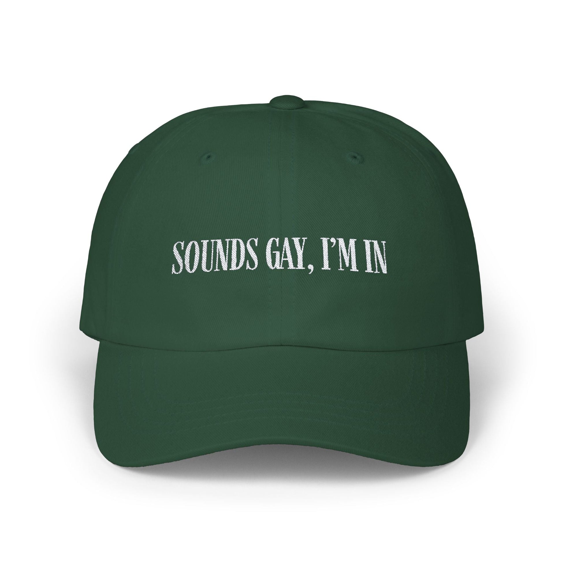 Sounds Gay, I’m in Cap , White on Dark - Hats - The Lucky Wombat