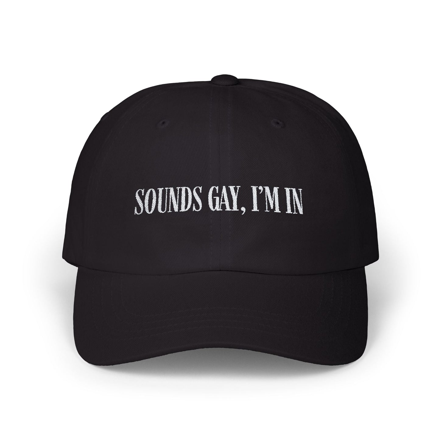 Sounds Gay, I’m in Cap , White on Dark - Hats - The Lucky Wombat