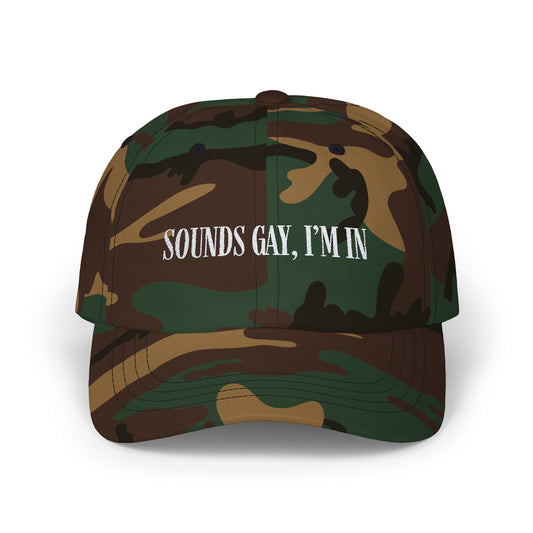 Sounds Gay, I’m in Cap , White on Dark - Hats - The Lucky Wombat