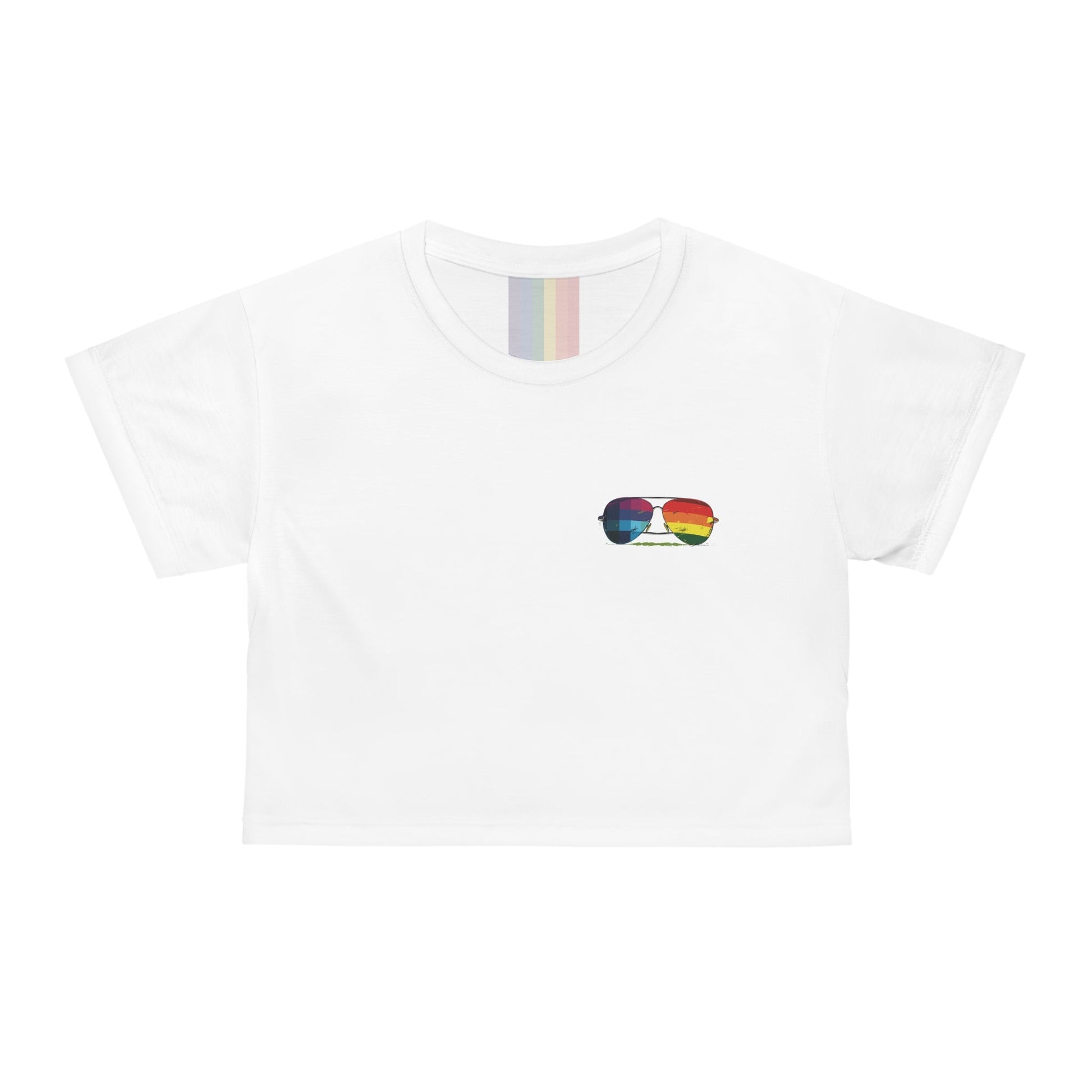 Sunglasses Rainbow - Stripes Back - Crop Top - All Over Prints - The Lucky Wombat