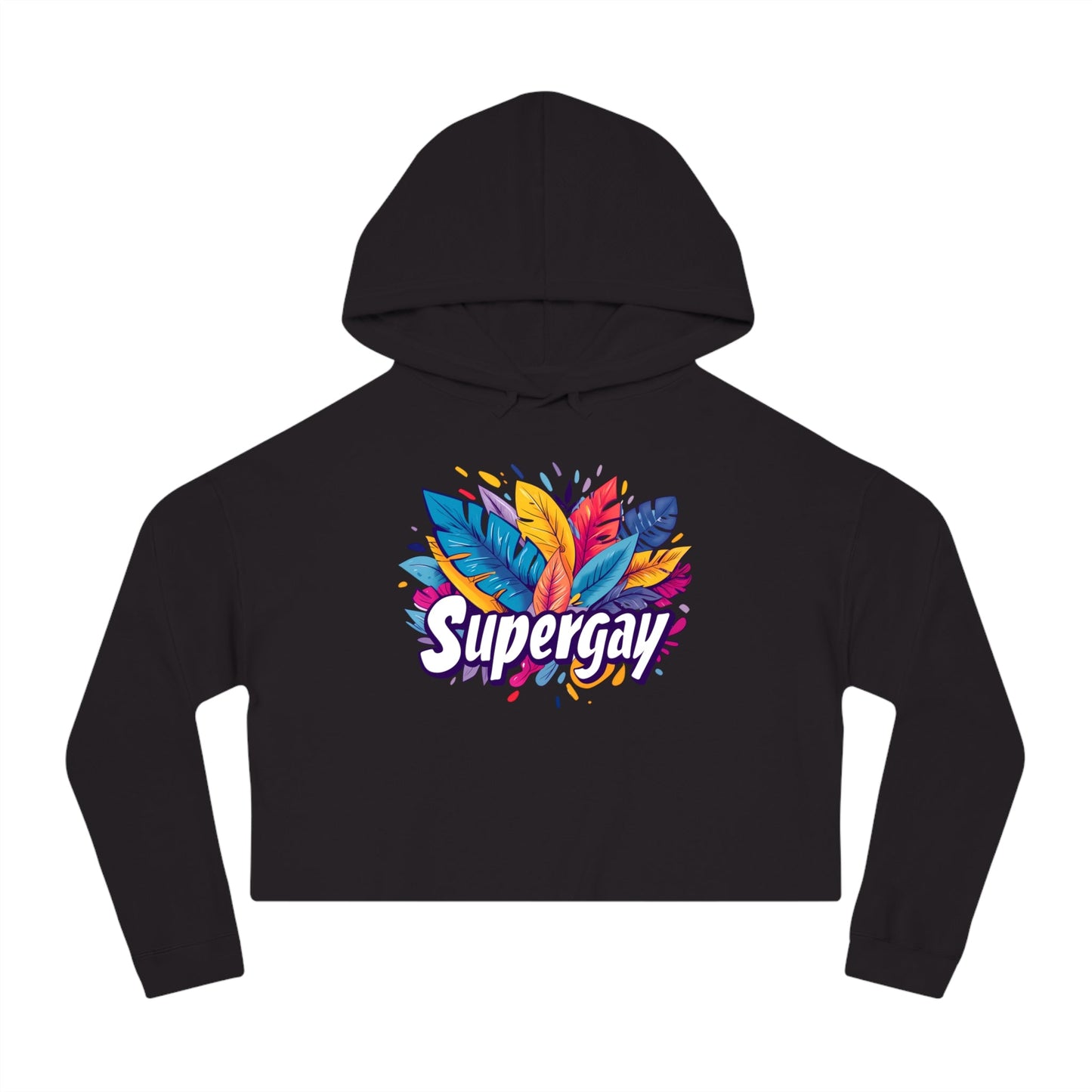 Supergay Cropped Hoodie – Bold, Vibrant & Unapologetic Pride - Hoodie - The Lucky Wombat