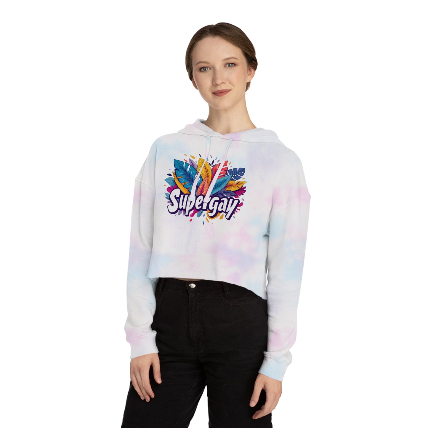 Supergay Cropped Hoodie – Bold, Vibrant & Unapologetic Pride - Hoodie - The Lucky Wombat