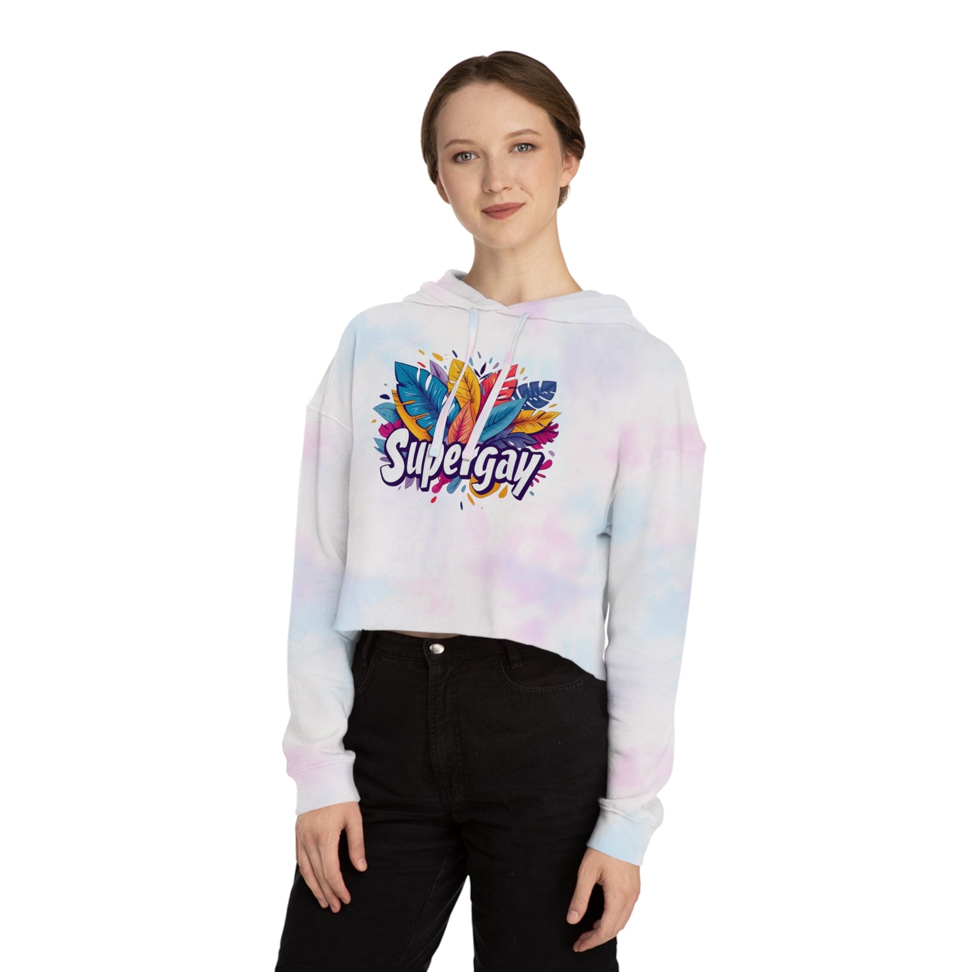 Supergay Cropped Hoodie – Bold, Vibrant & Unapologetic Pride - Hoodie - The Lucky Wombat