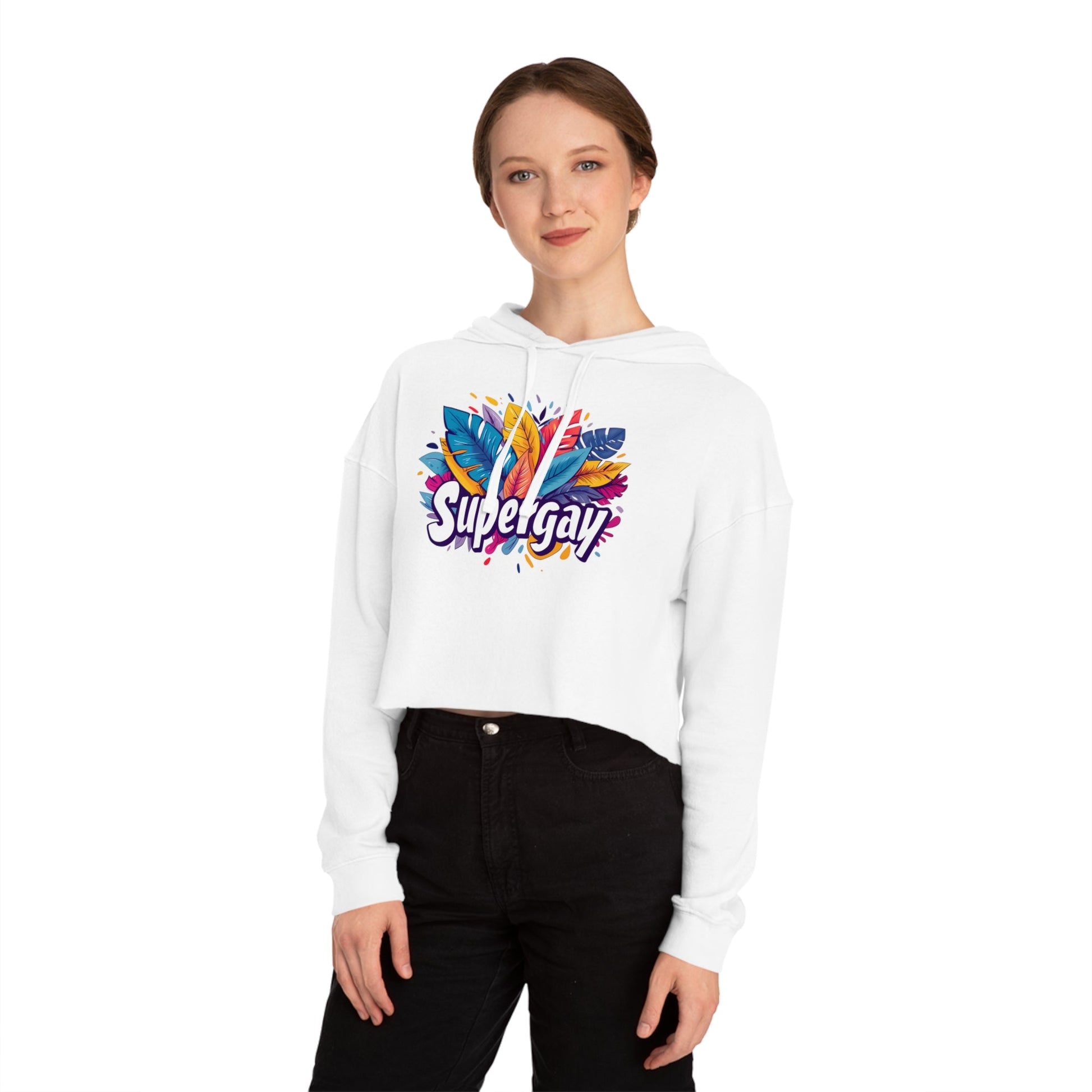 Supergay Cropped Hoodie – Bold, Vibrant & Unapologetic Pride - Hoodie - The Lucky Wombat