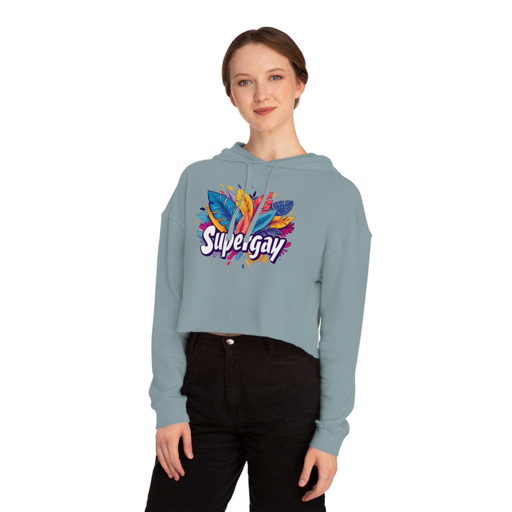 Supergay Cropped Hoodie – Bold, Vibrant & Unapologetic Pride - Hoodie - The Lucky Wombat
