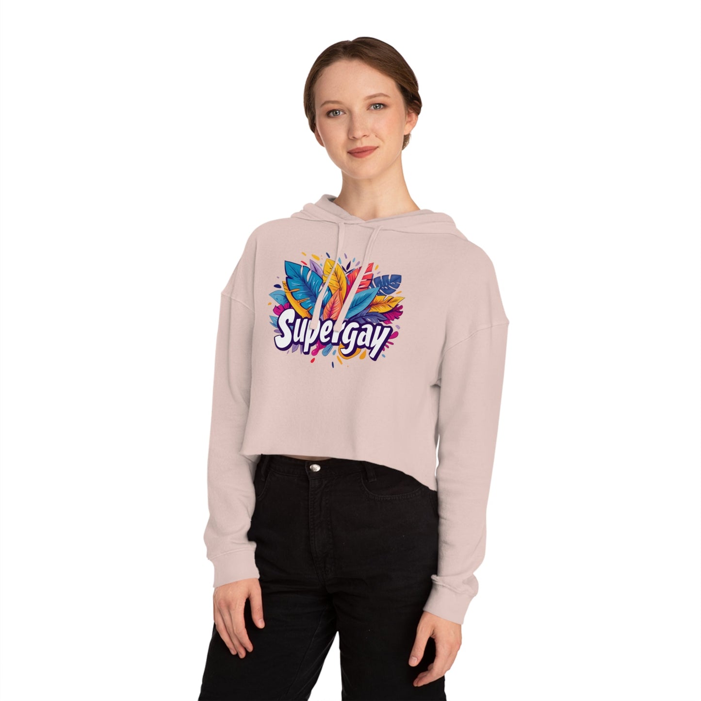 Supergay Cropped Hoodie – Bold, Vibrant & Unapologetic Pride - Hoodie - The Lucky Wombat