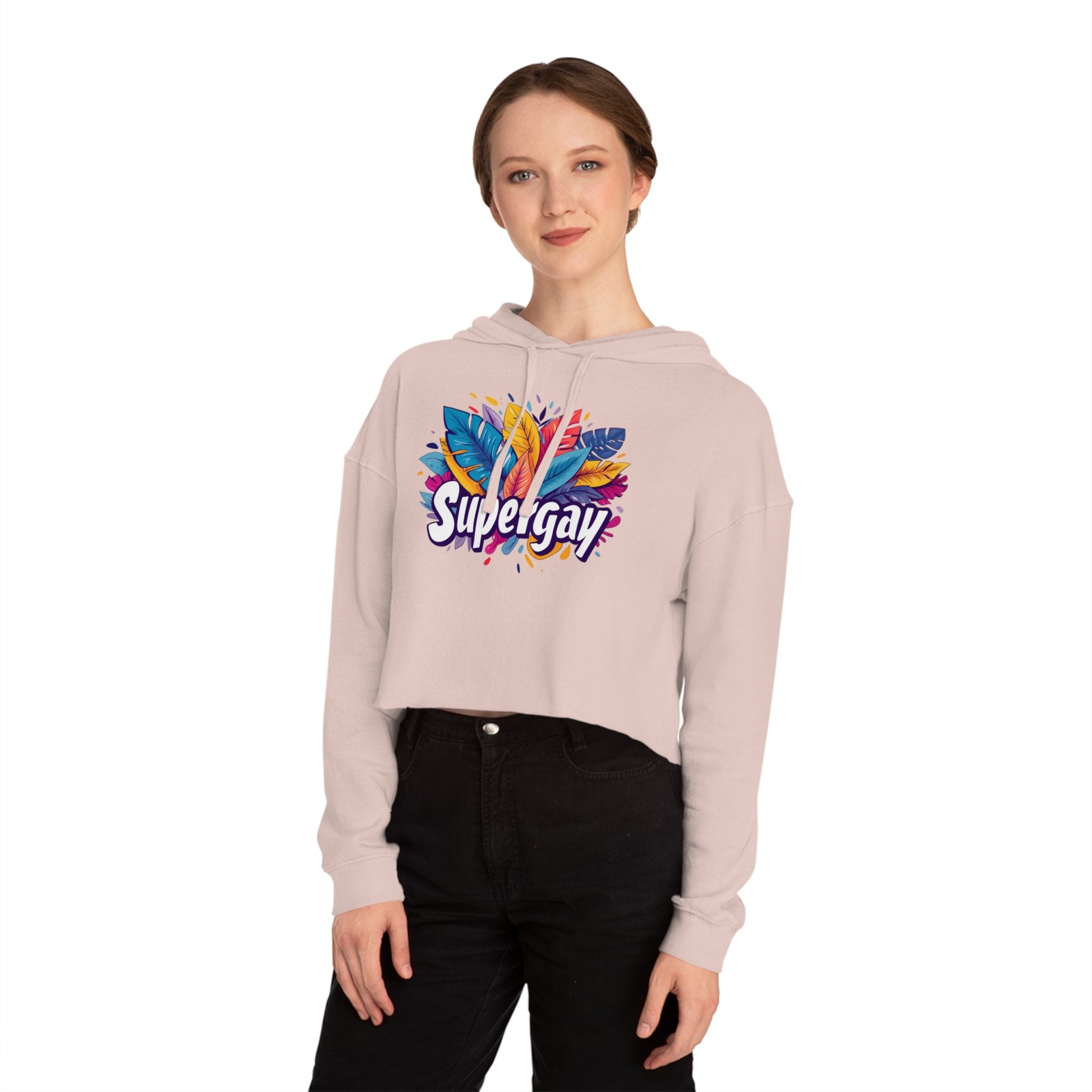 Supergay Cropped Hoodie – Bold, Vibrant & Unapologetic Pride - Hoodie - The Lucky Wombat