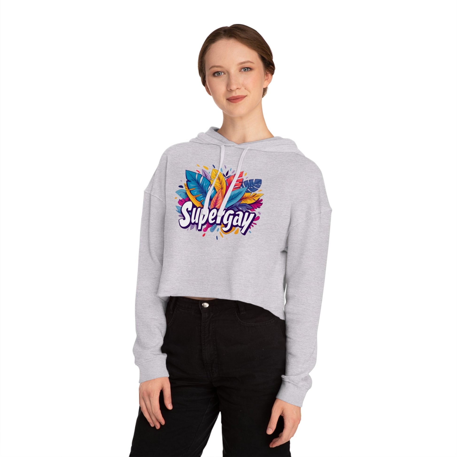 Supergay Cropped Hoodie – Bold, Vibrant & Unapologetic Pride - Hoodie - The Lucky Wombat