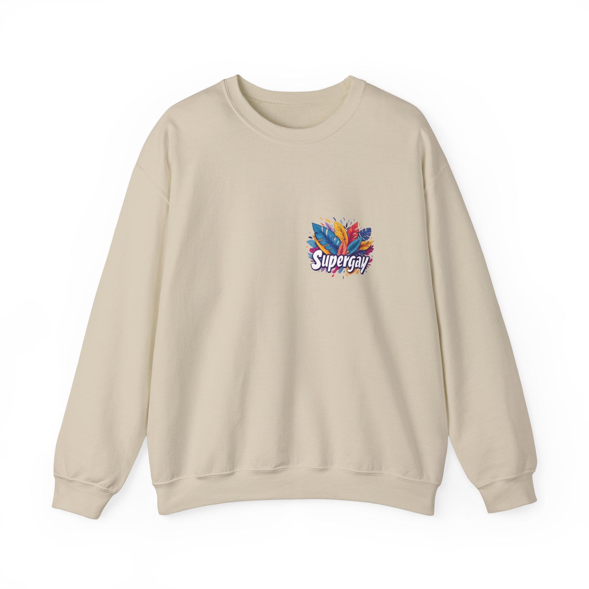 Supergay | heart - side print - Unisex Sweatshirt - Sweatshirt - The Lucky Wombat