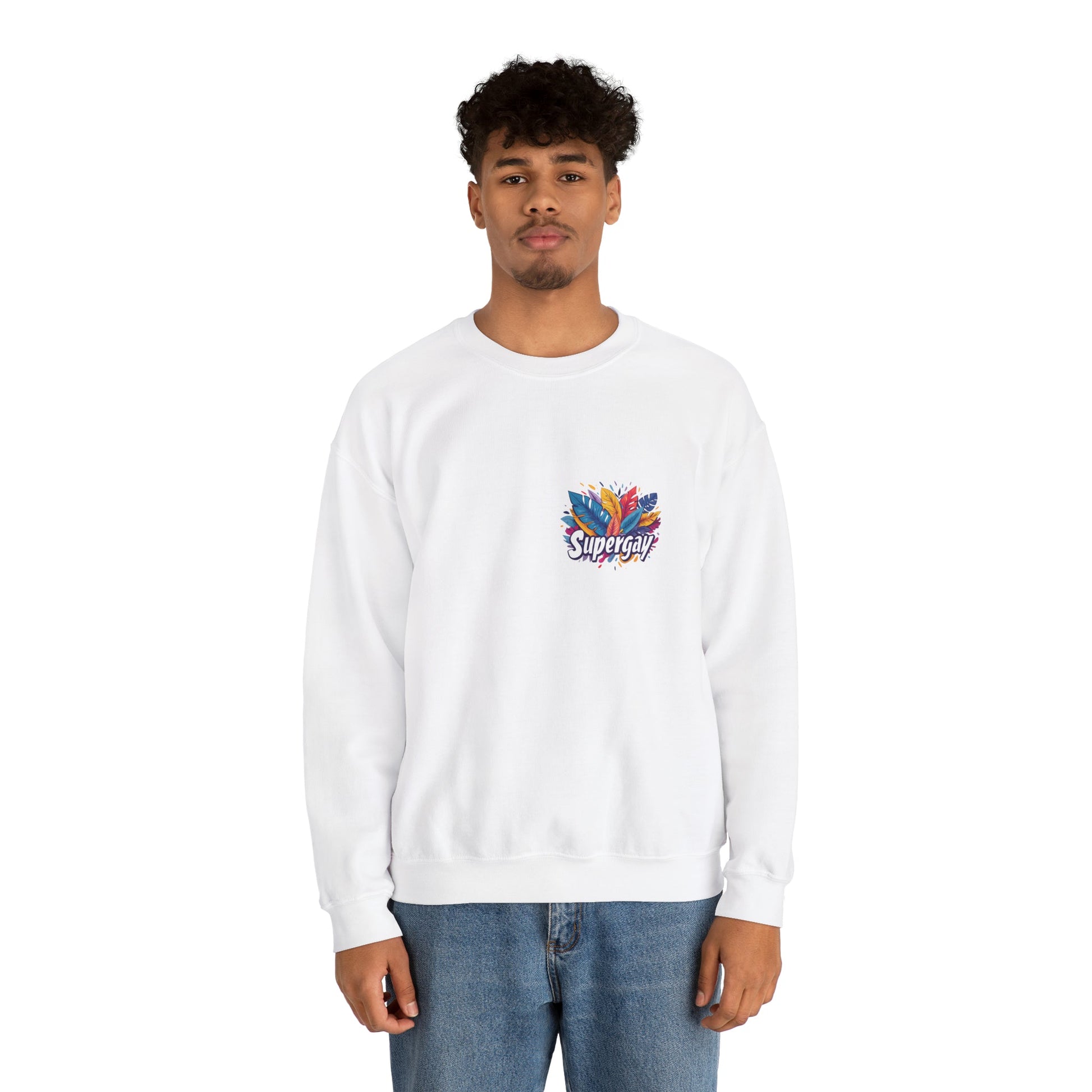 Supergay | heart - side print - Unisex Sweatshirt - Sweatshirt - The Lucky Wombat