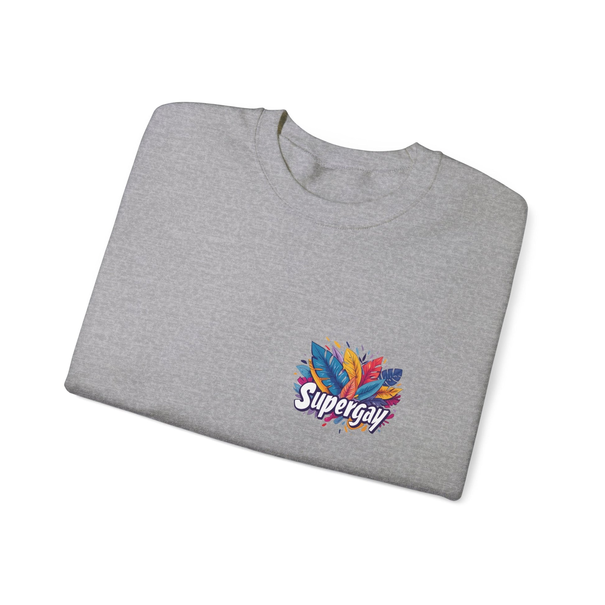 Supergay | heart - side print - Unisex Sweatshirt - Sweatshirt - The Lucky Wombat