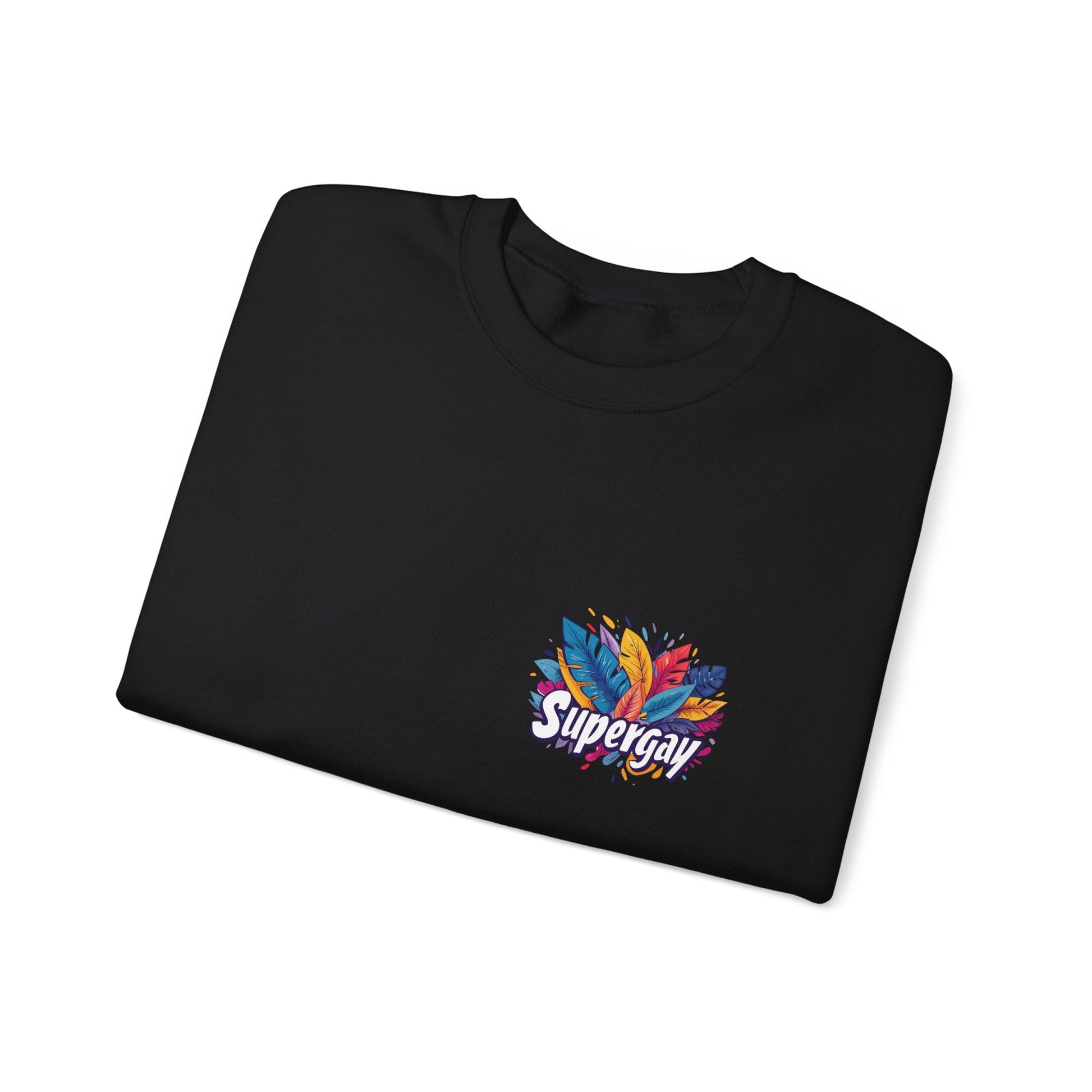Supergay | heart - side print - Unisex Sweatshirt - Sweatshirt - The Lucky Wombat