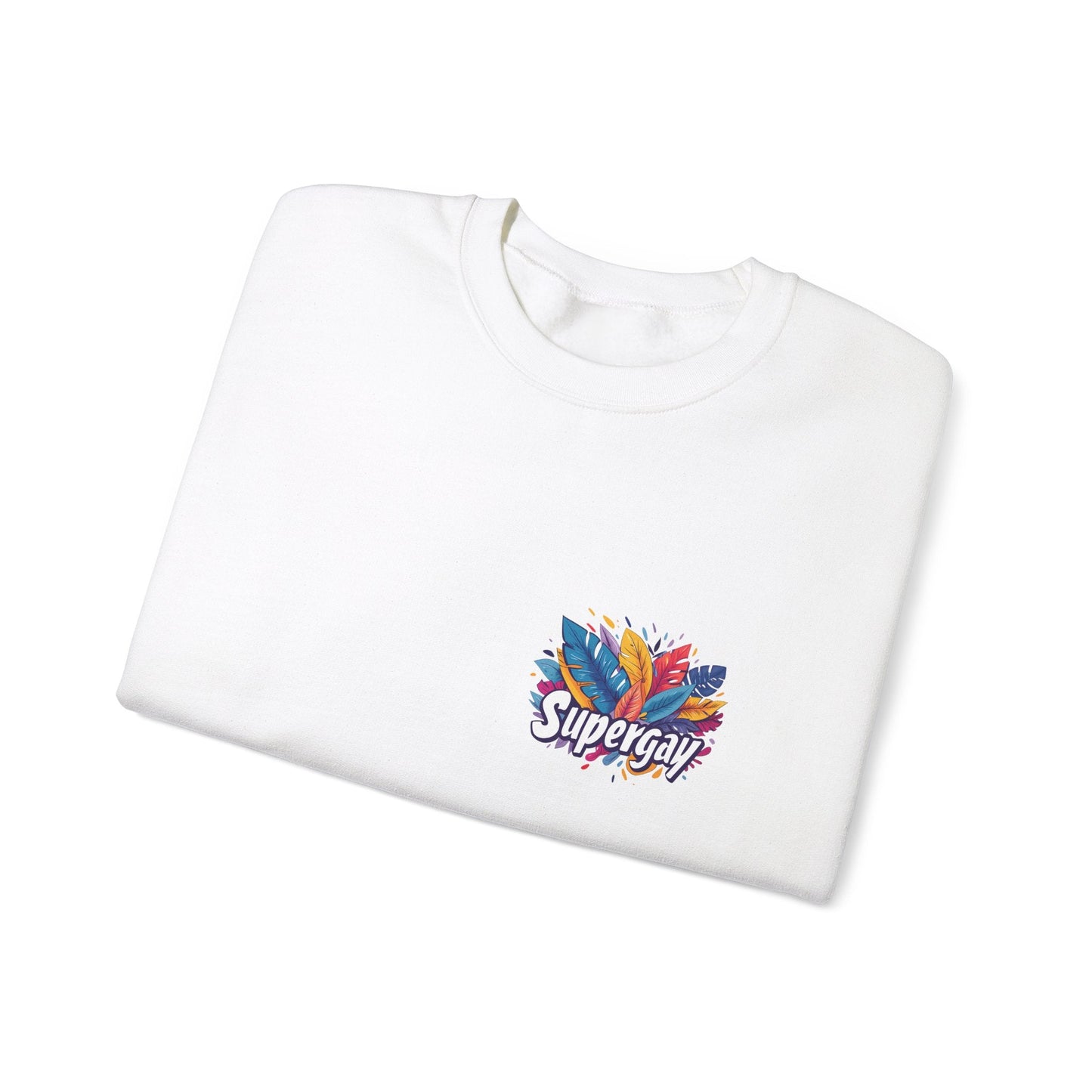 Supergay | heart - side print - Unisex Sweatshirt - Sweatshirt - The Lucky Wombat