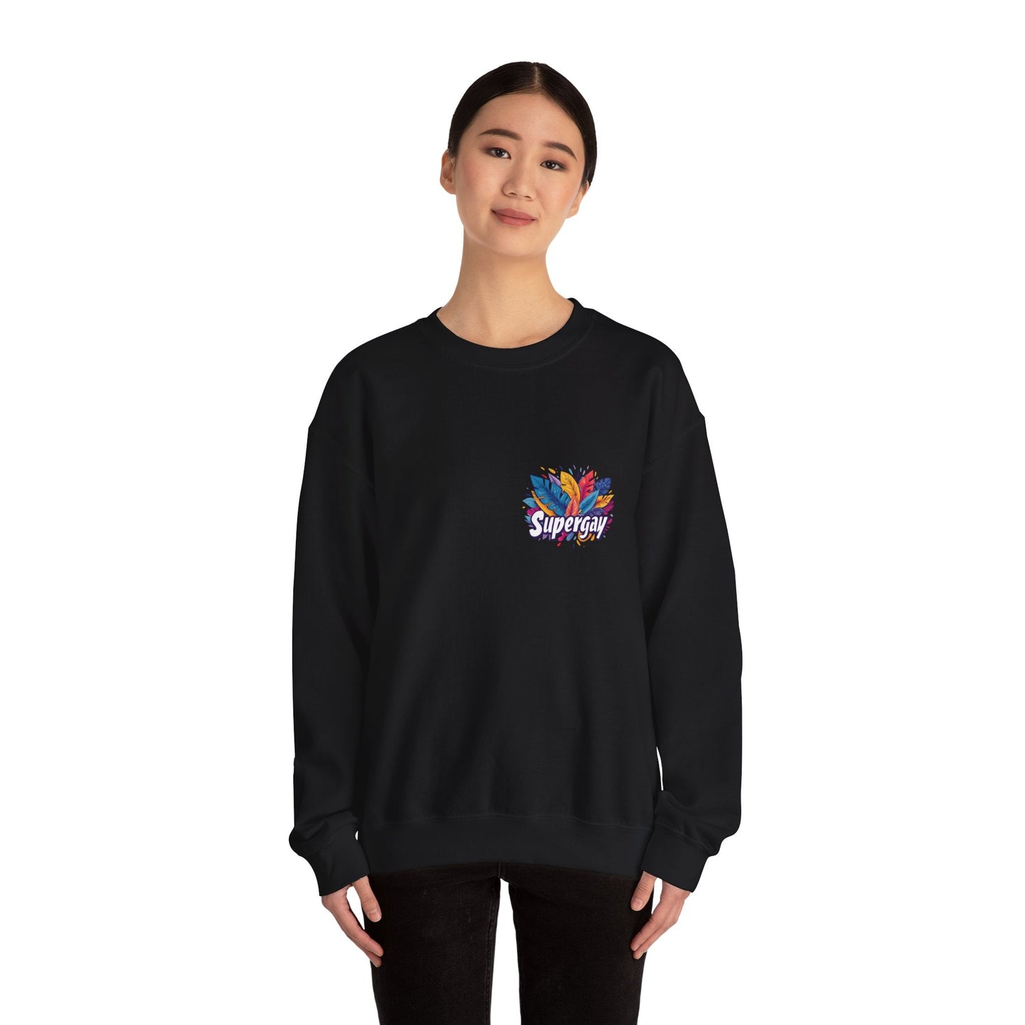 Supergay | heart - side print - Unisex Sweatshirt - Sweatshirt - The Lucky Wombat