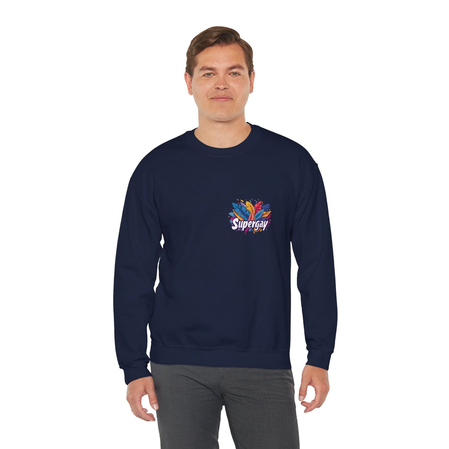 Supergay | heart - side print - Unisex Sweatshirt - Sweatshirt - The Lucky Wombat