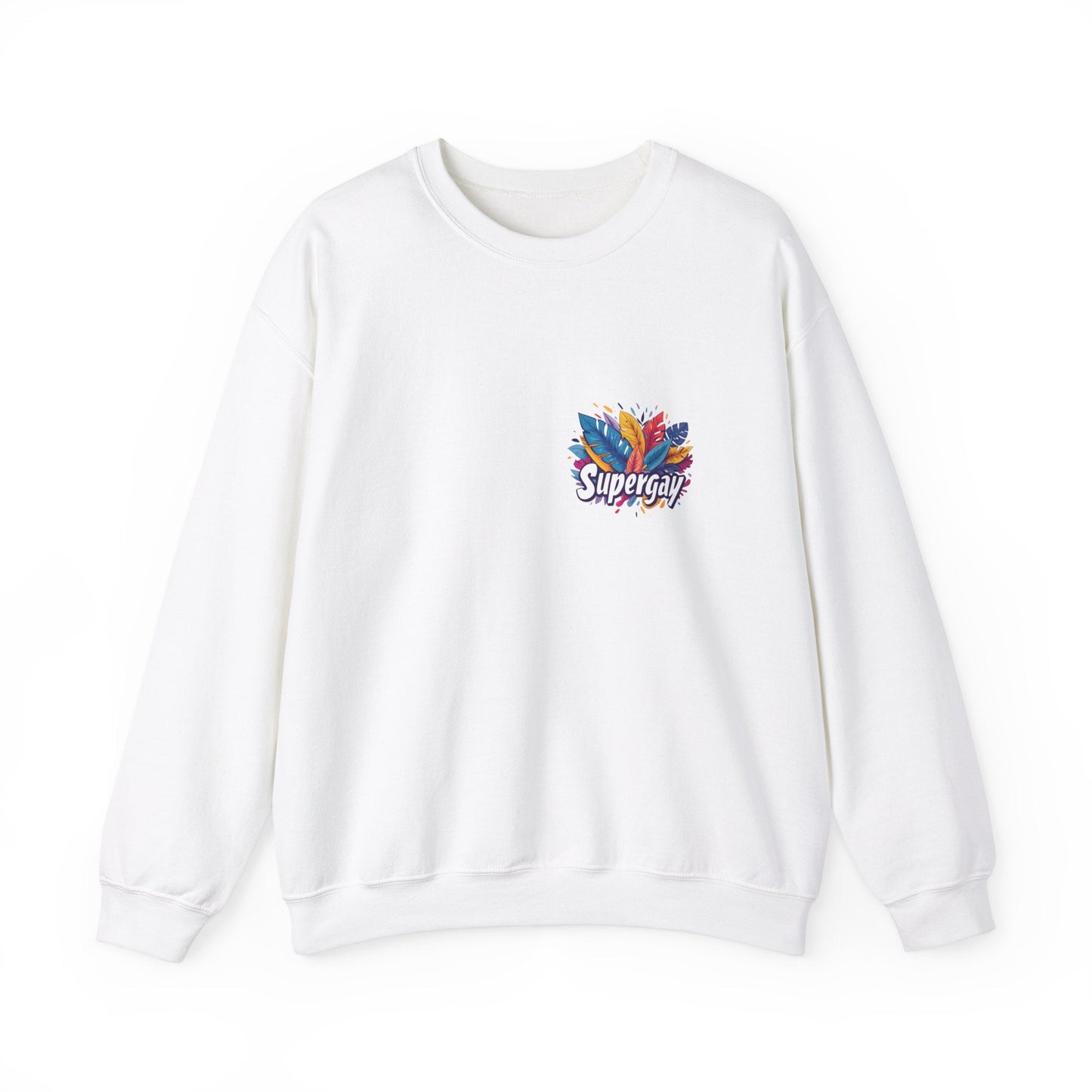 Supergay | heart - side print - Unisex Sweatshirt - Sweatshirt - The Lucky Wombat