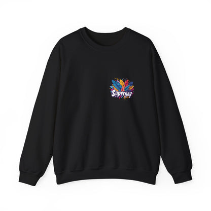 Supergay | heart - side print - Unisex Sweatshirt - Sweatshirt - The Lucky Wombat