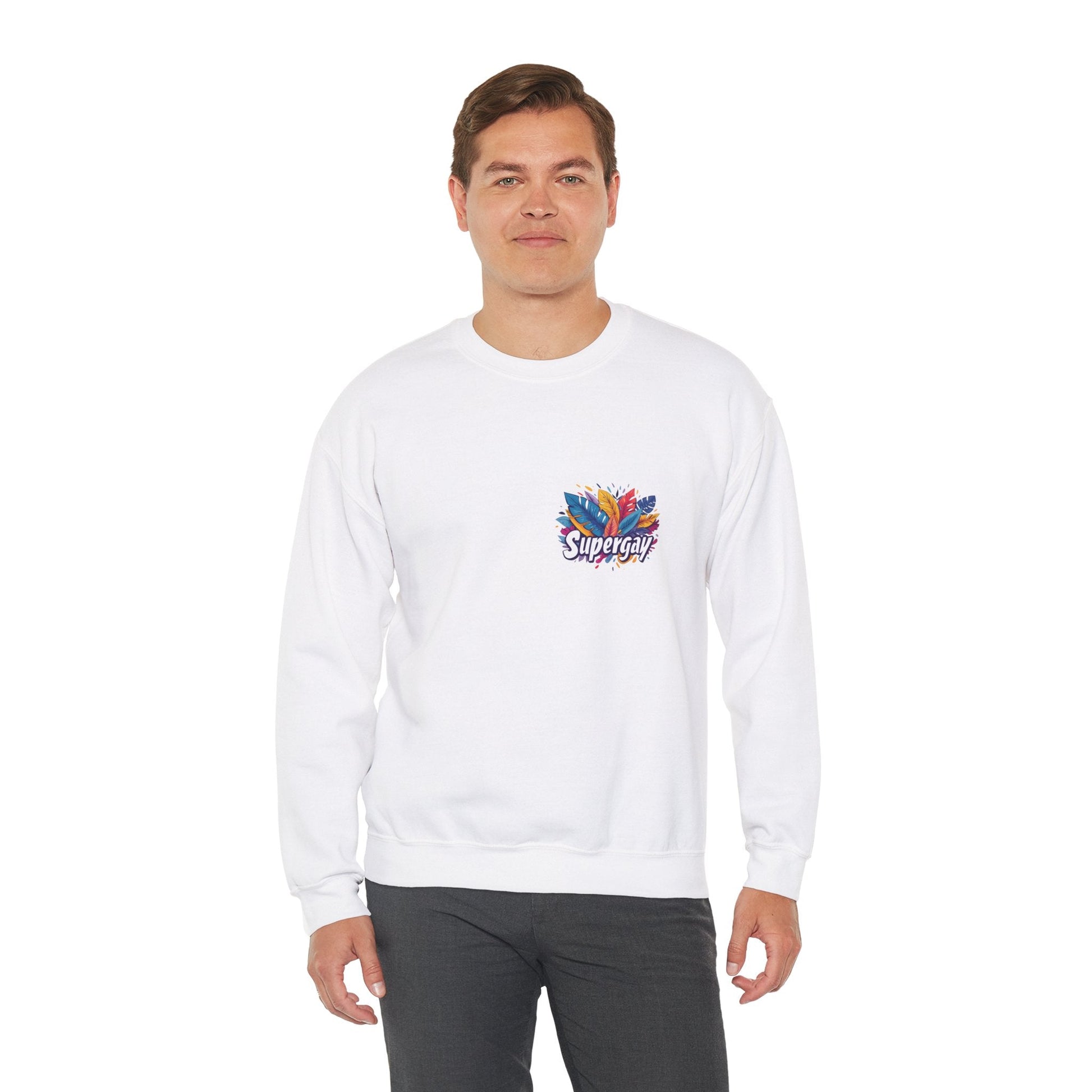 Supergay | heart - side print - Unisex Sweatshirt - Sweatshirt - The Lucky Wombat