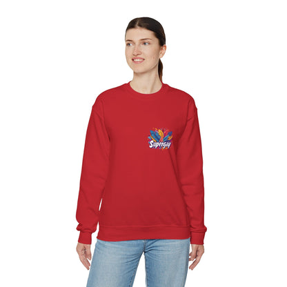 Supergay | heart - side print - Unisex Sweatshirt - Sweatshirt - The Lucky Wombat