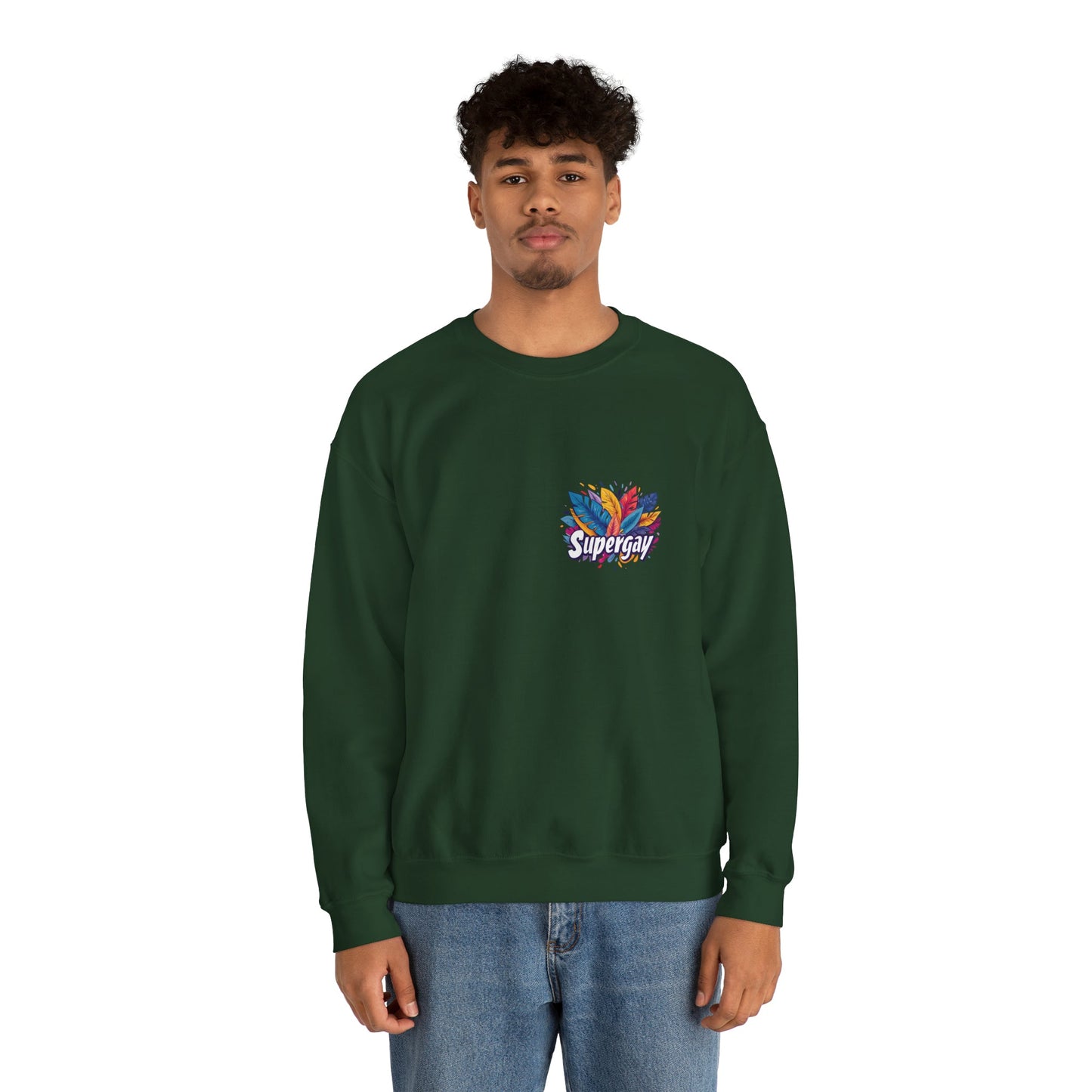 Supergay | heart - side print - Unisex Sweatshirt - Sweatshirt - The Lucky Wombat