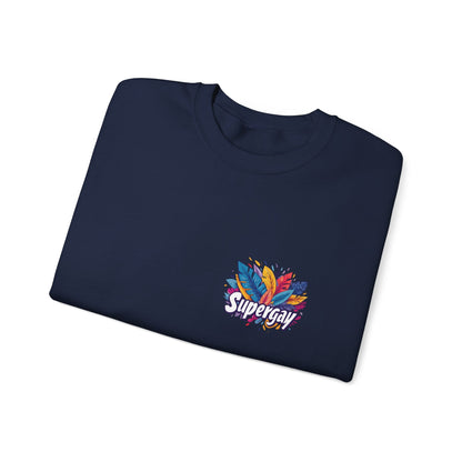 Supergay | heart - side print - Unisex Sweatshirt - Sweatshirt - The Lucky Wombat