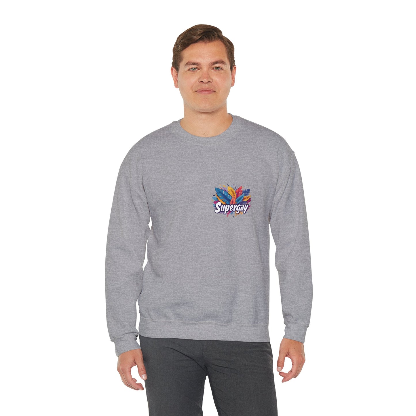 Supergay | heart - side print - Unisex Sweatshirt - Sweatshirt - The Lucky Wombat