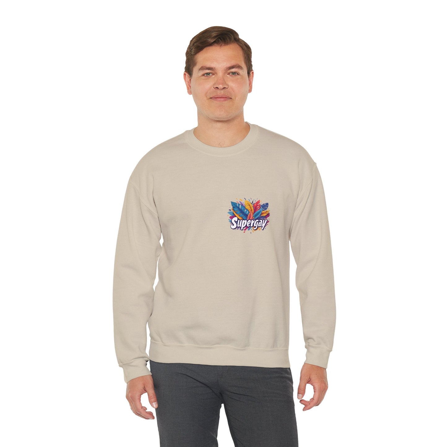 Supergay | heart - side print - Unisex Sweatshirt - Sweatshirt - The Lucky Wombat