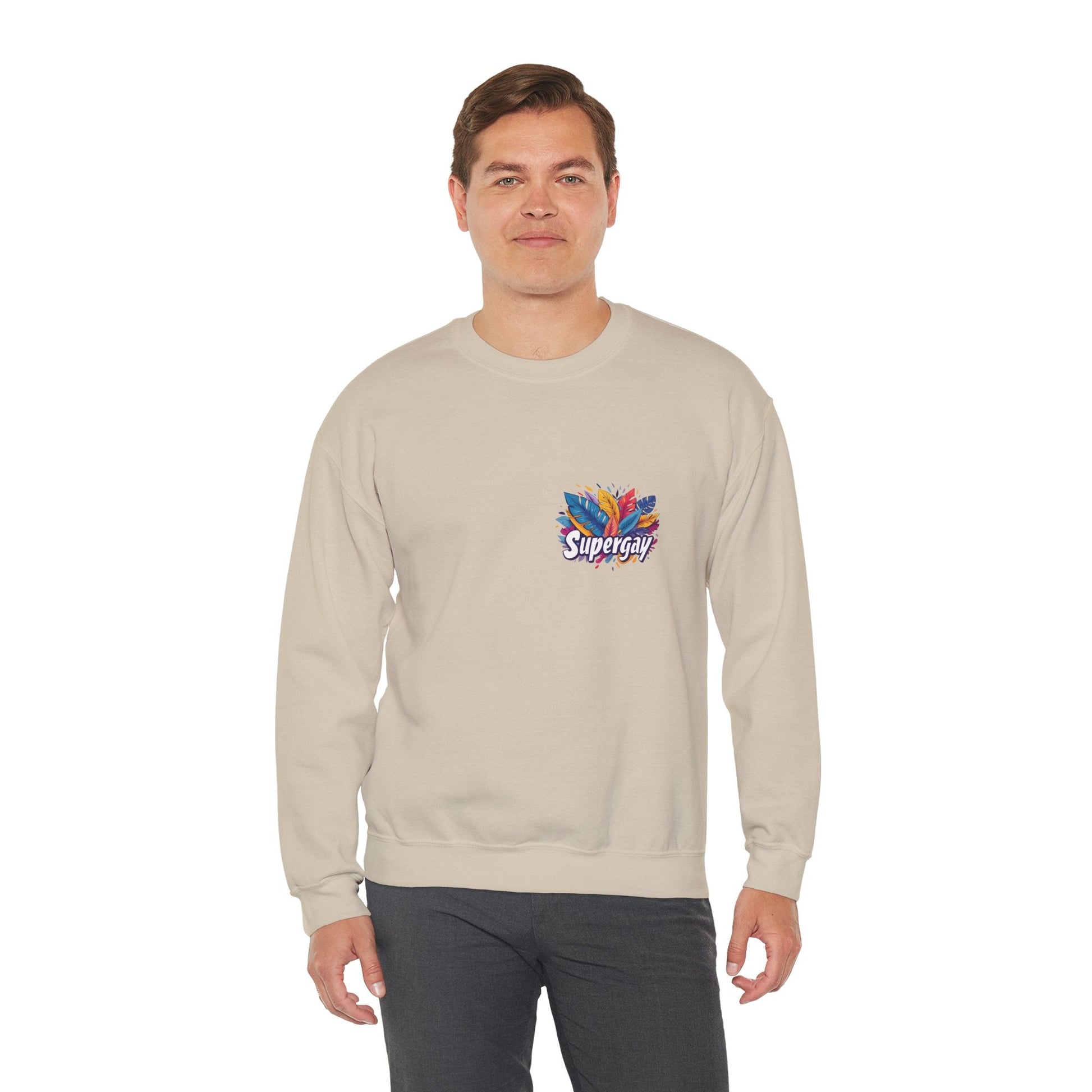Supergay | heart - side print - Unisex Sweatshirt - Sweatshirt - The Lucky Wombat