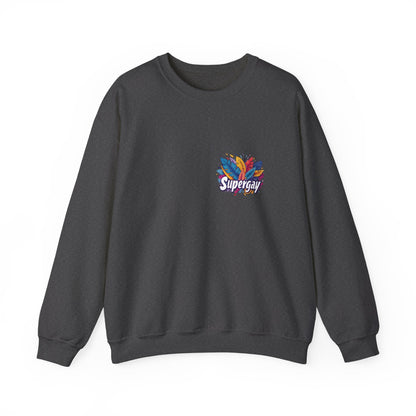 Supergay | heart - side print - Unisex Sweatshirt - Sweatshirt - The Lucky Wombat