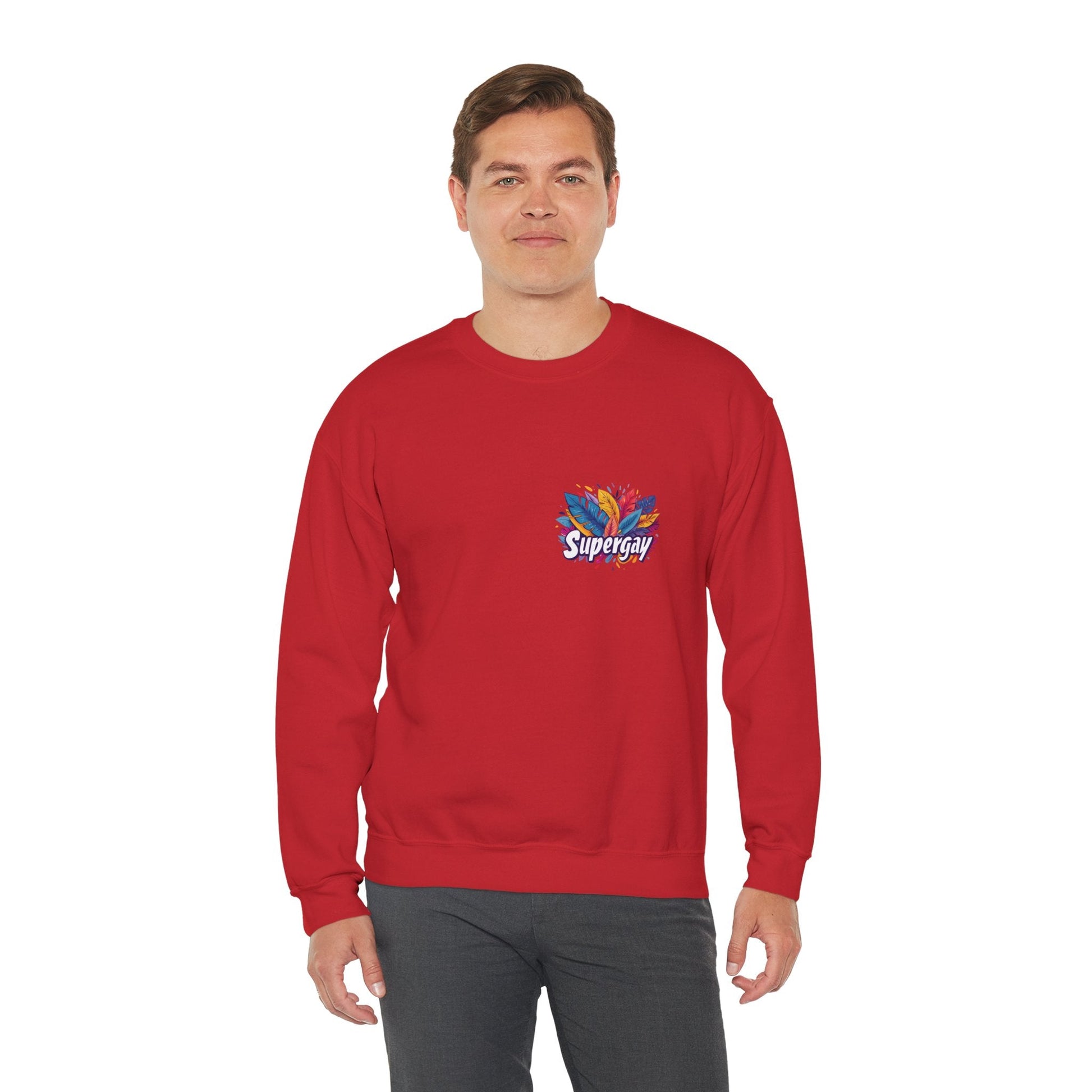 Supergay | heart - side print - Unisex Sweatshirt - Sweatshirt - The Lucky Wombat