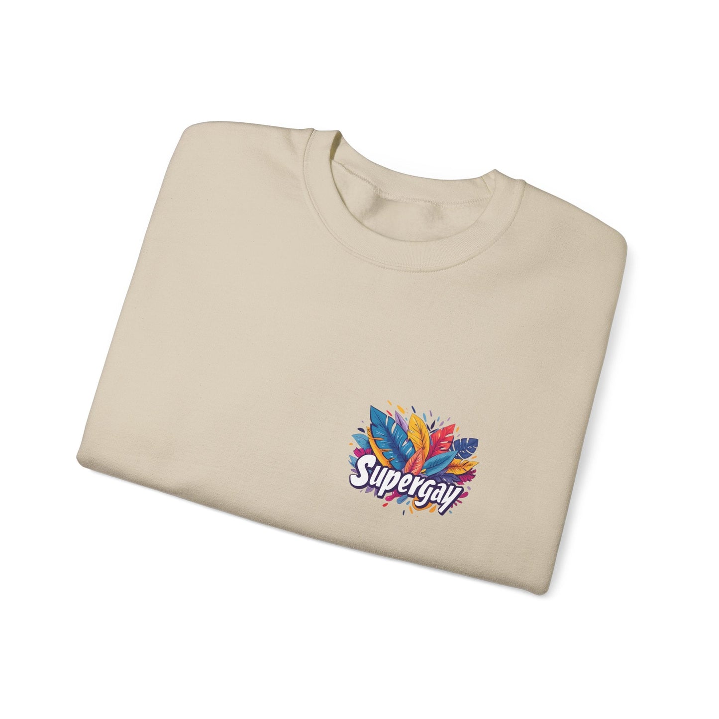 Supergay | heart - side print - Unisex Sweatshirt - Sweatshirt - The Lucky Wombat