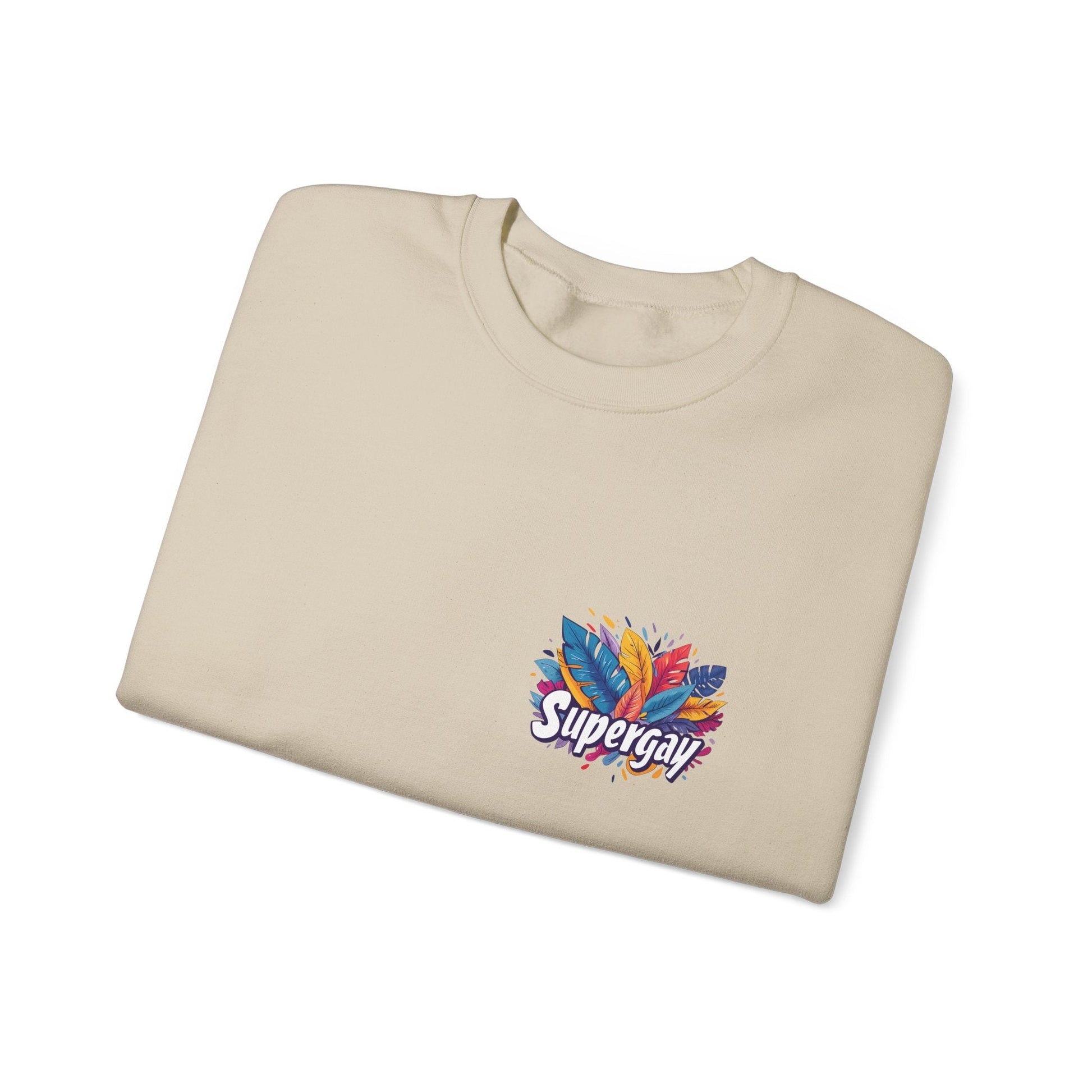 Supergay | heart - side print - Unisex Sweatshirt - Sweatshirt - The Lucky Wombat