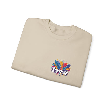 Supergay | heart - side print - Unisex Sweatshirt - Sweatshirt - The Lucky Wombat